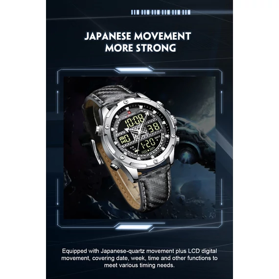 NAVIFORCE CARBON Quartz Leather