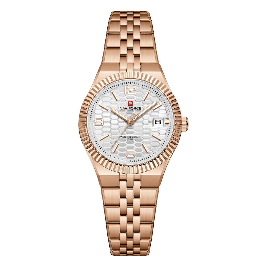 Naviforce Sophie női karóra rose gold színben fehér számlappal