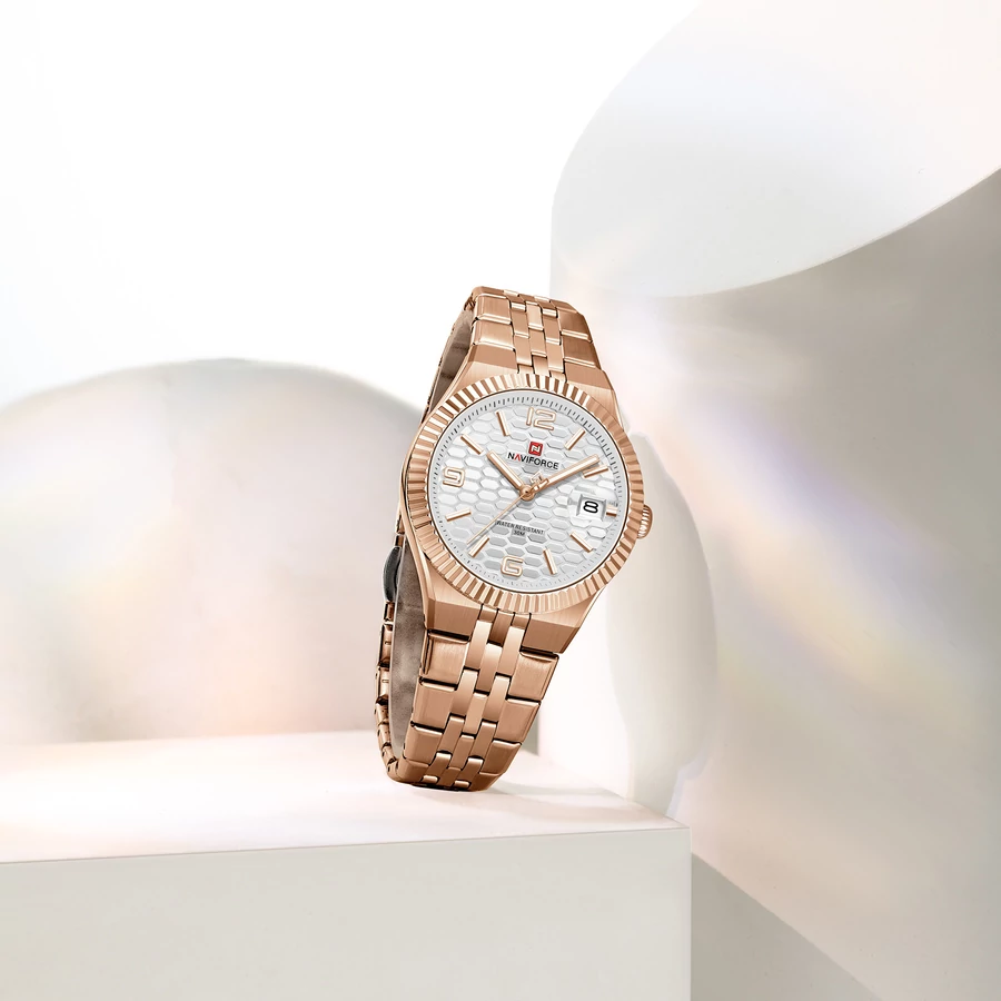 Naviforce Sophie rose gold női karóra fehér számlappal