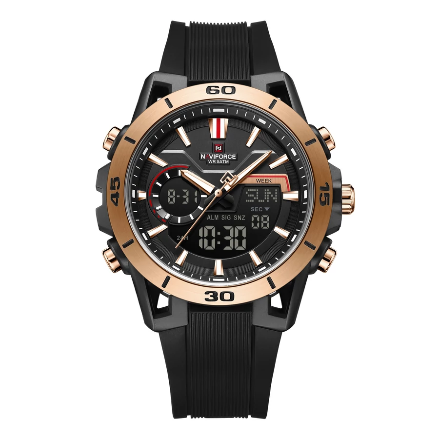 Naviforce Isaac férfi karóra fekete rose gold színben