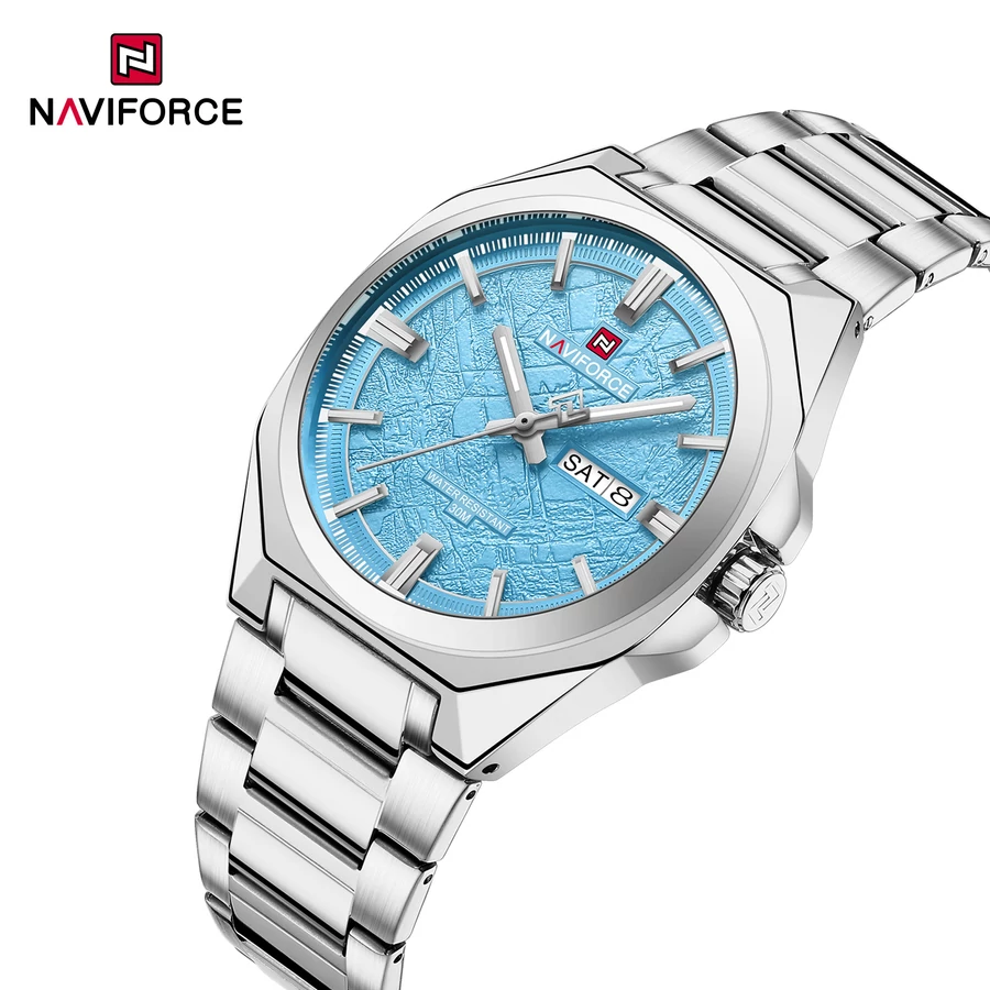 Naviforce Levi világoskék számlap részlet